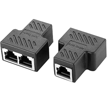Switch double Ports RJ45 - Adaptateur Répartiteur Ethernet RJ45 1x2 - Noir